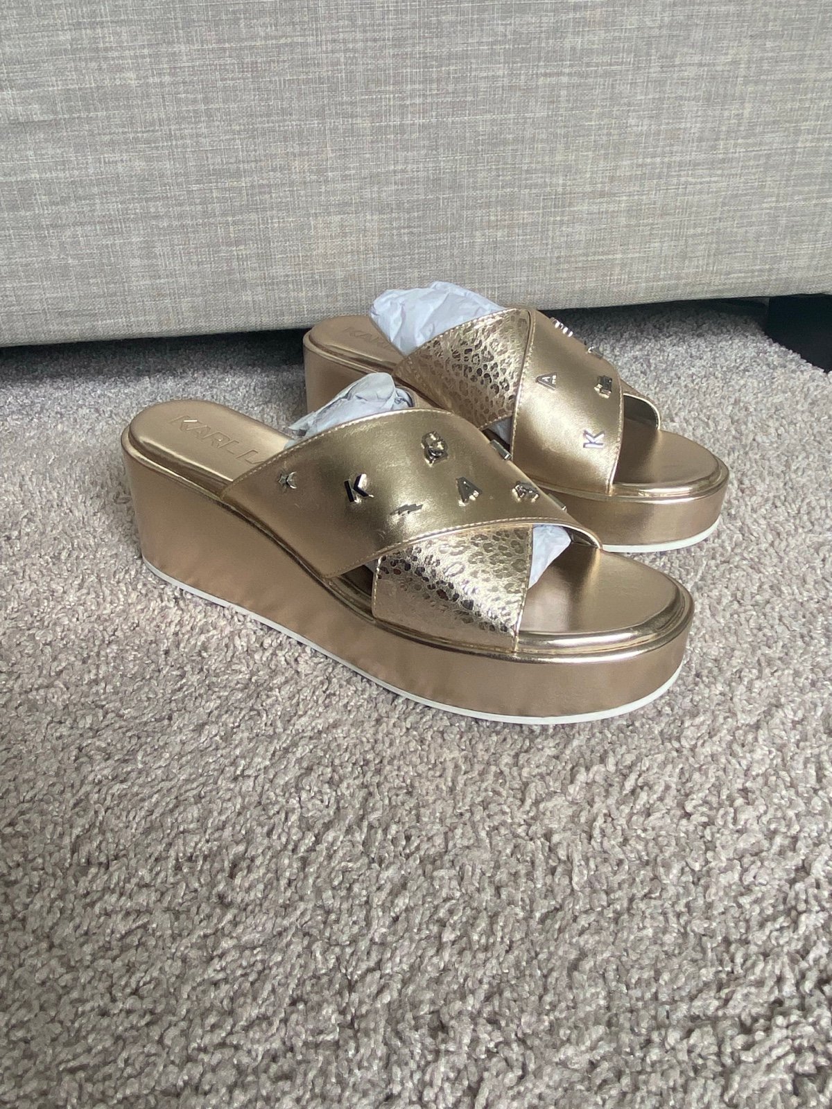 Karl Lagerfeld Women’s Gold Sandals