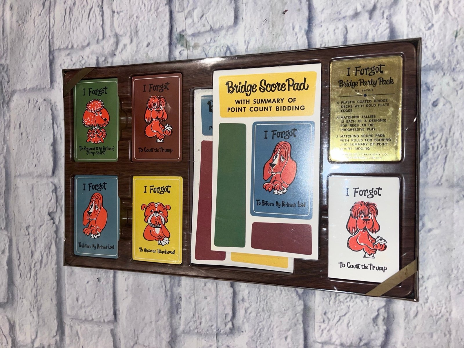 Vintage Bridge Party Pack Score Pad Set I Forgot Dog Funny cards set gift new