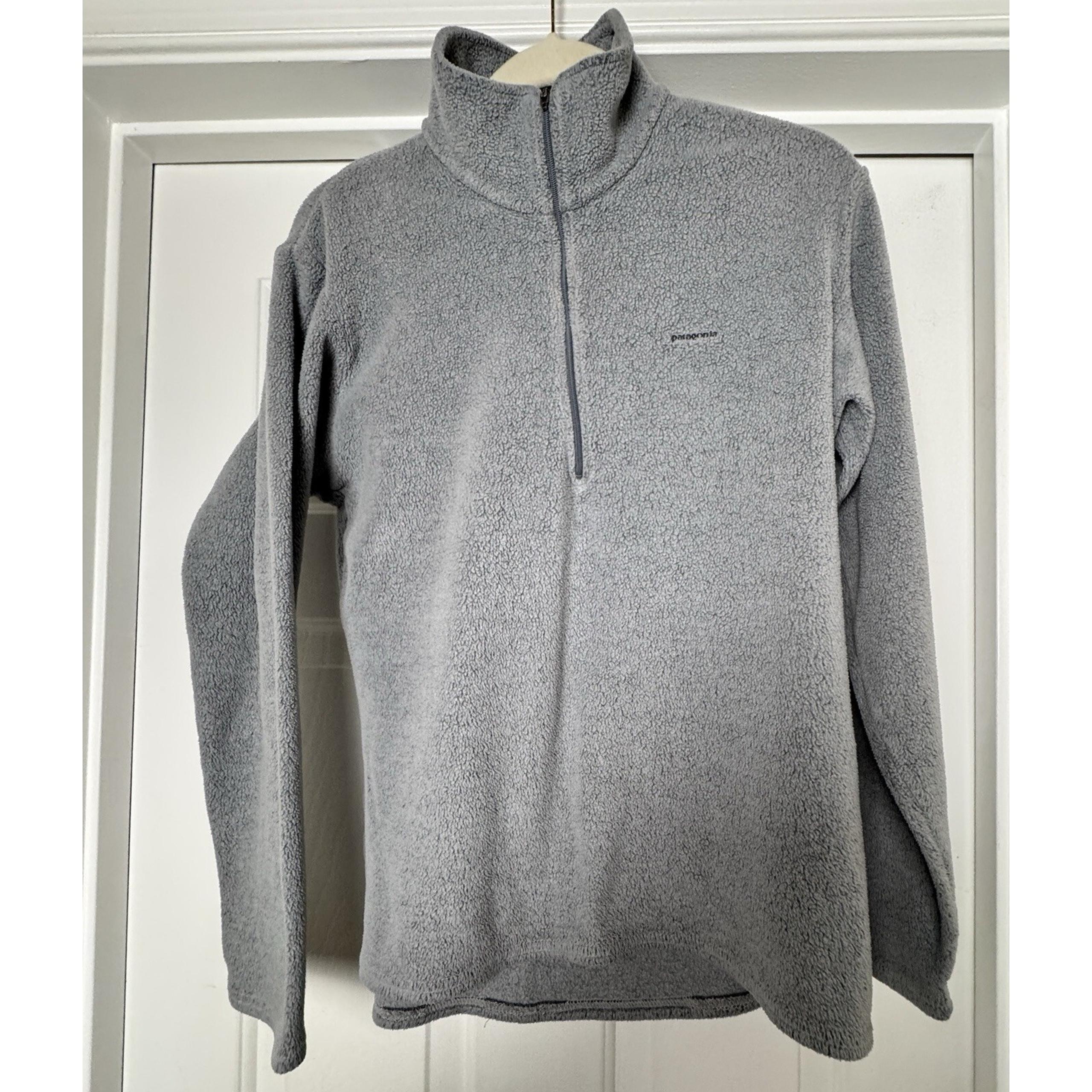 Patagonia Sweater Mens Small S Gray 1/2 Zip Mock Neck Capilene Polyester