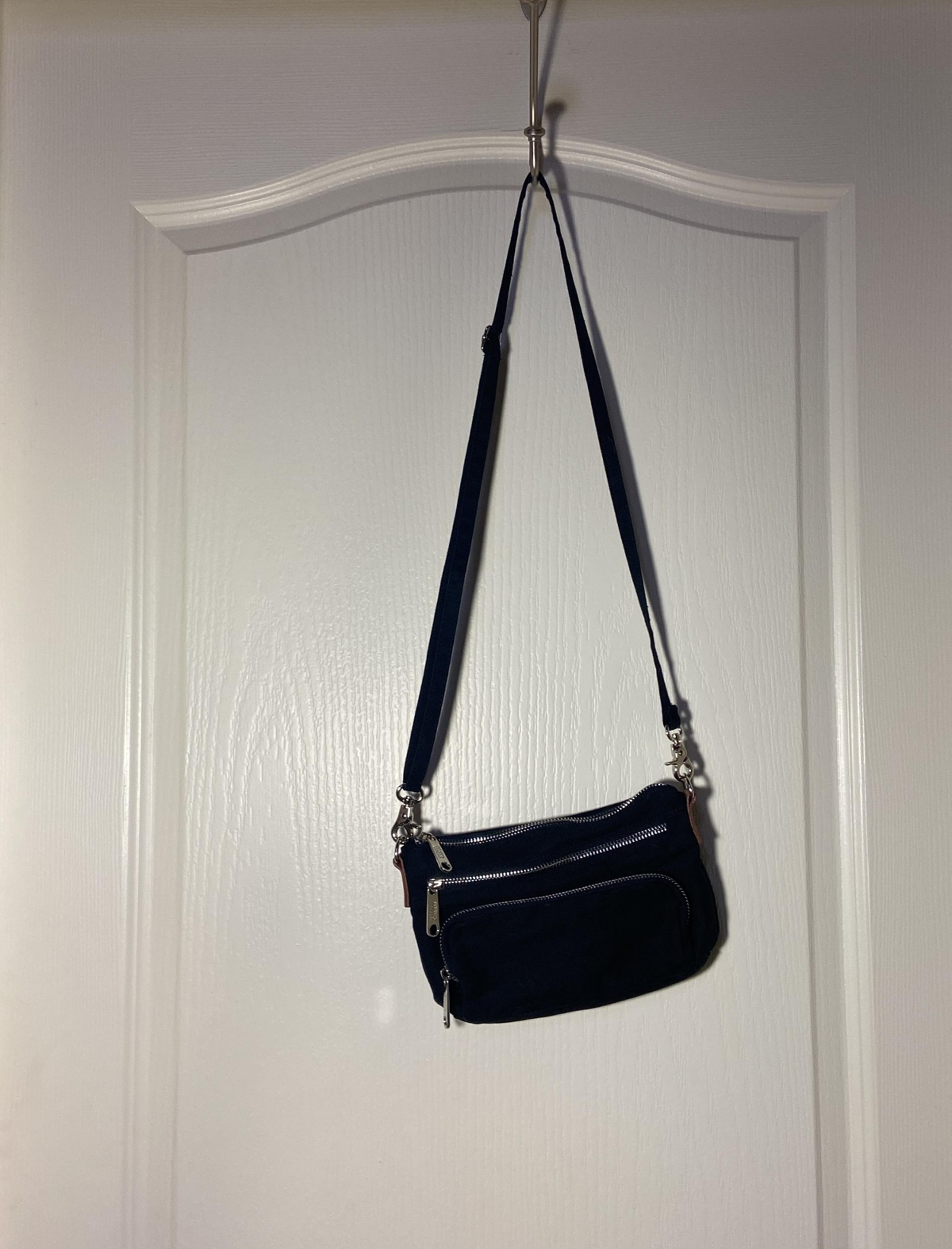 PINK Victoria Secret Small Black Fabric 3 Compartments Crossbody