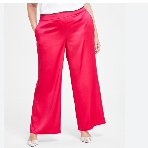 NWOT I.N.C. International Concepts Satin High-Rise Pull-On Pants, Medium