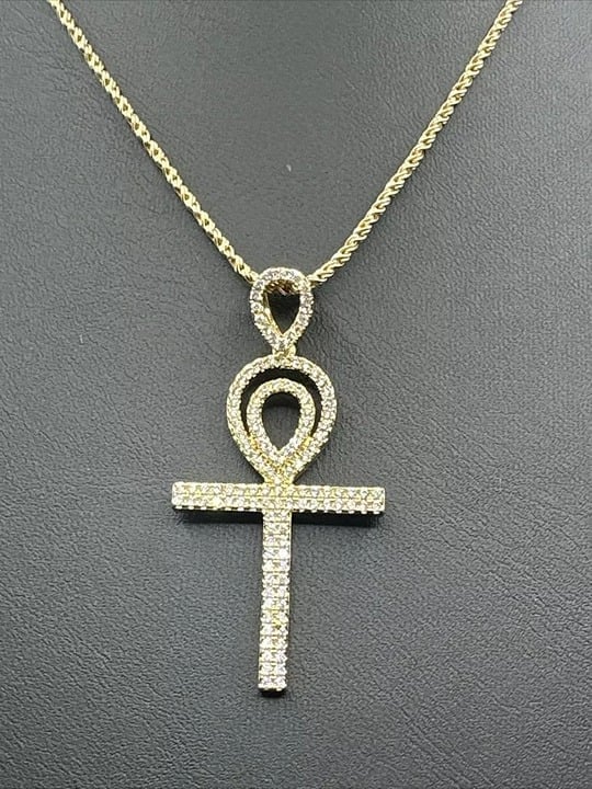 14kt Yellow Gold Filled Vintage Key of Life Ankh Pendant 2.34 Ct. TCW Pendant