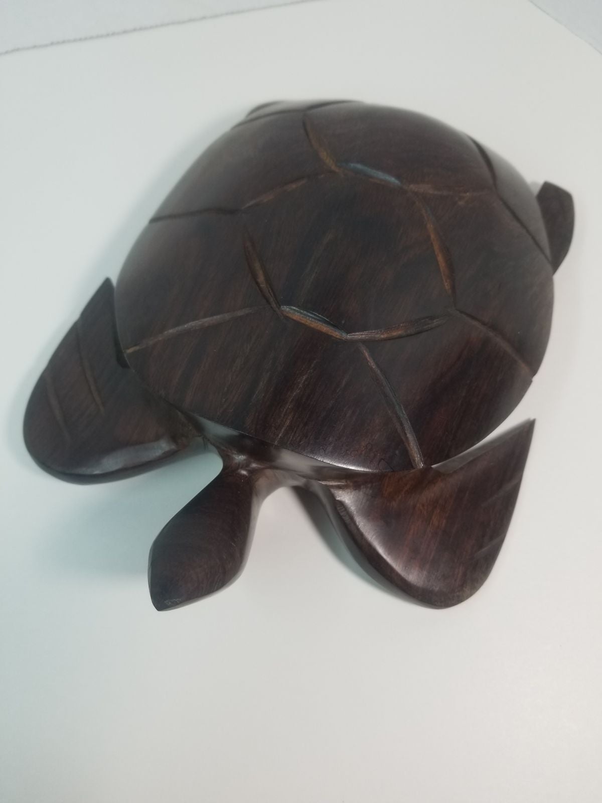 Wooden Turtle Carved Tortise Amphibian Figure Statue