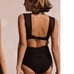 Albion Fit NWT The Aubrey OnePiece Swimsuit Black Mesh Chest Sexy SZ XSmall