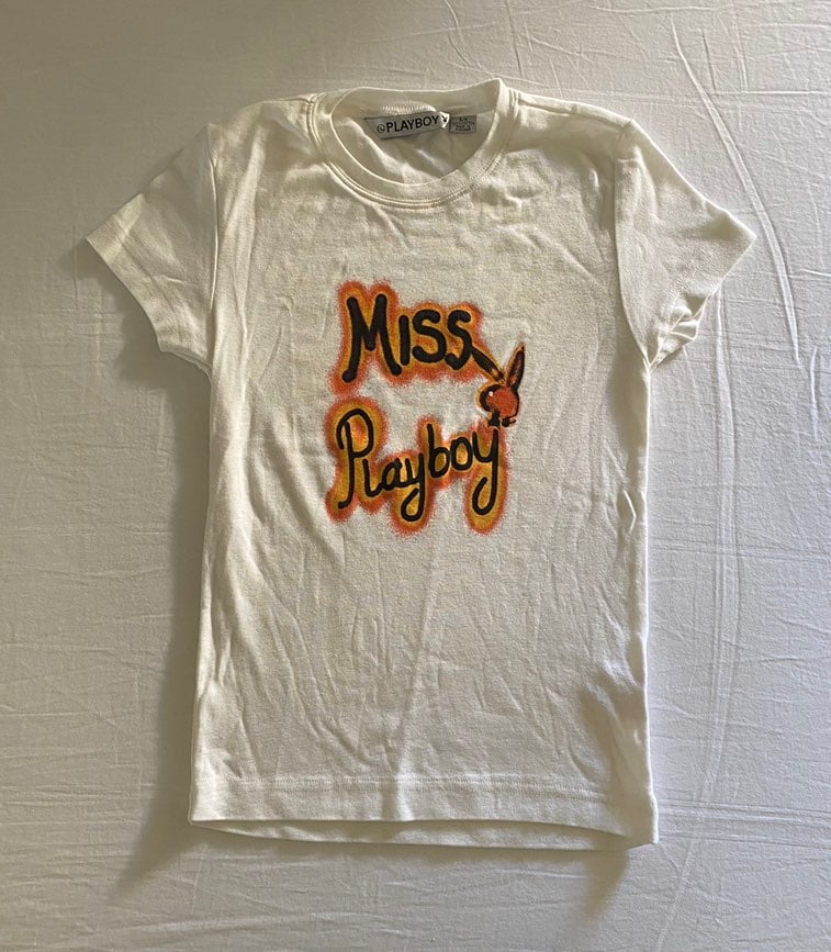 Vintage 80s/90s Y2K Playboy Mansion Bunny Graphic Miss Playboy Baby Doll Tee