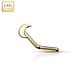 Solid 14kt gold nose piercing with an old gold half moon 20 gauge New