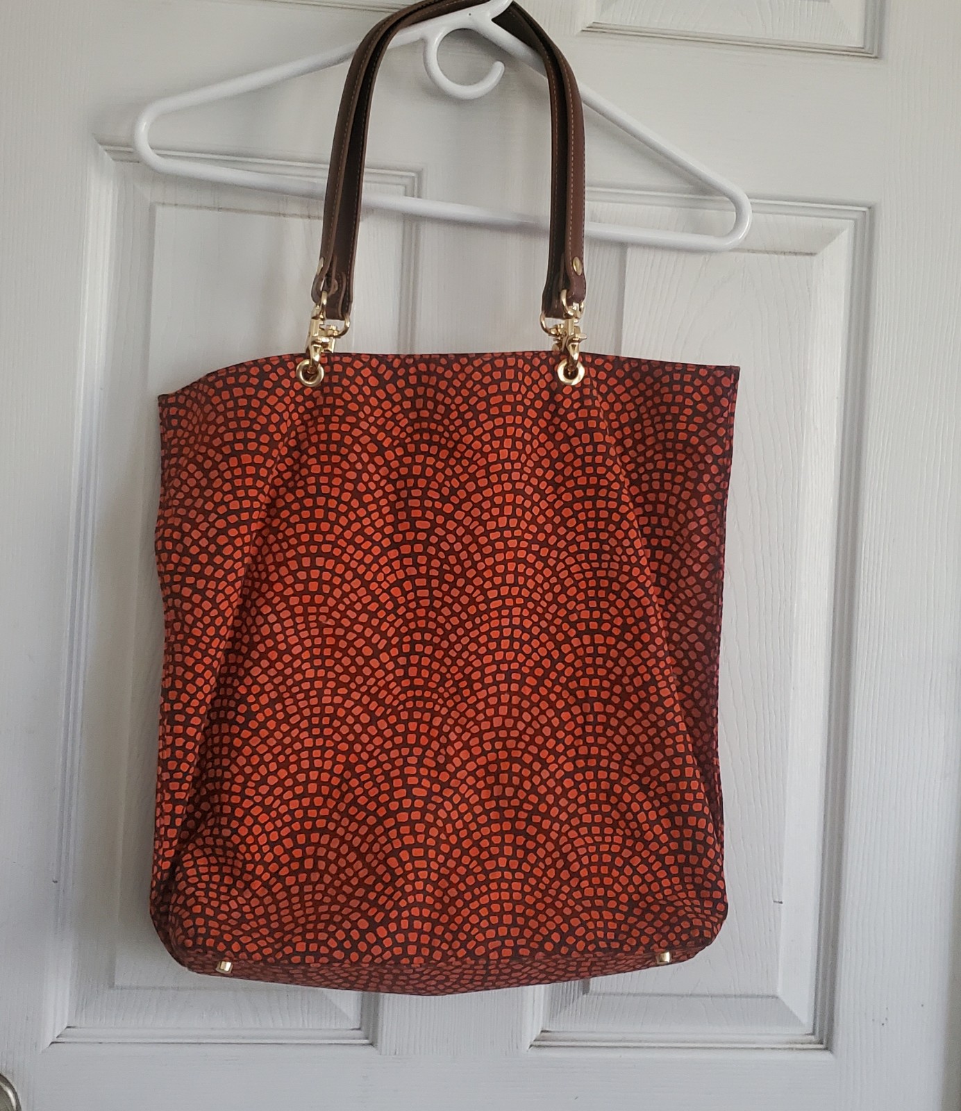 J Mclaughlin Orange And Brown Womans Tote Bag