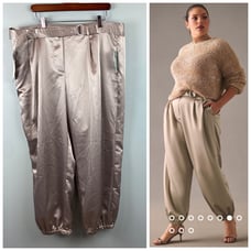 NWT Anthropologie Plus Maeve Metallic Parachute Pants size 18W