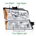 Chrome Amber Corner Headlights+Signal Bumper Lamps Fit For 03-06 Chevy Silverado