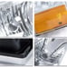 Chrome Amber Corner Headlights+Signal Bumper Lamps Fit For 03-06 Chevy Silverado