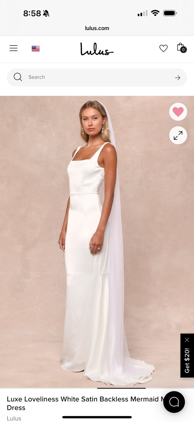 Lulus White Satin Wedding Dress