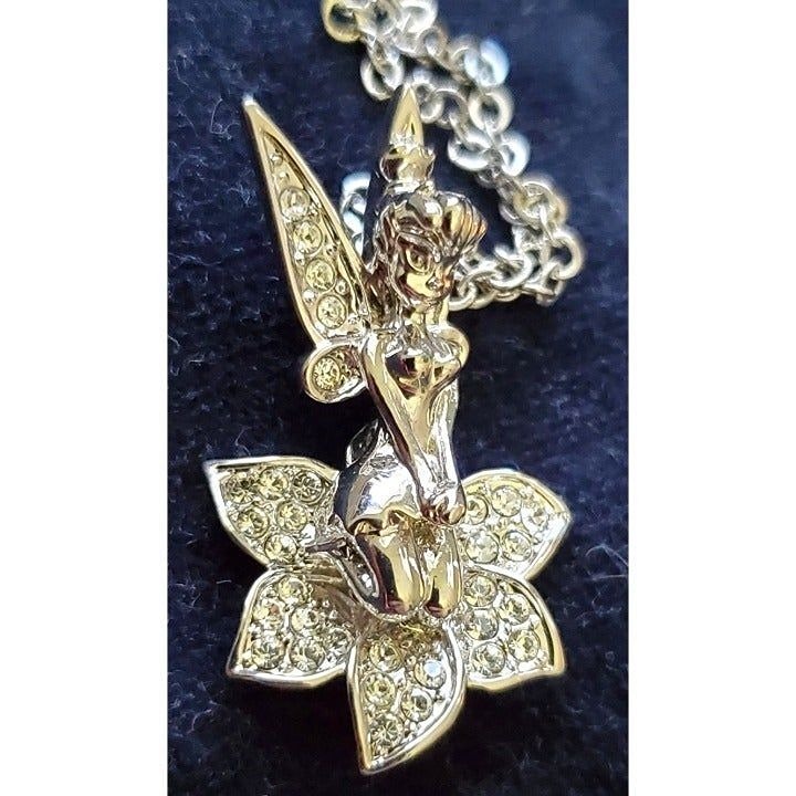 DISNEY x SWAROVSKI Crystal TIINKERBELL Necklace 3D Jewelry Charm Chain Gift