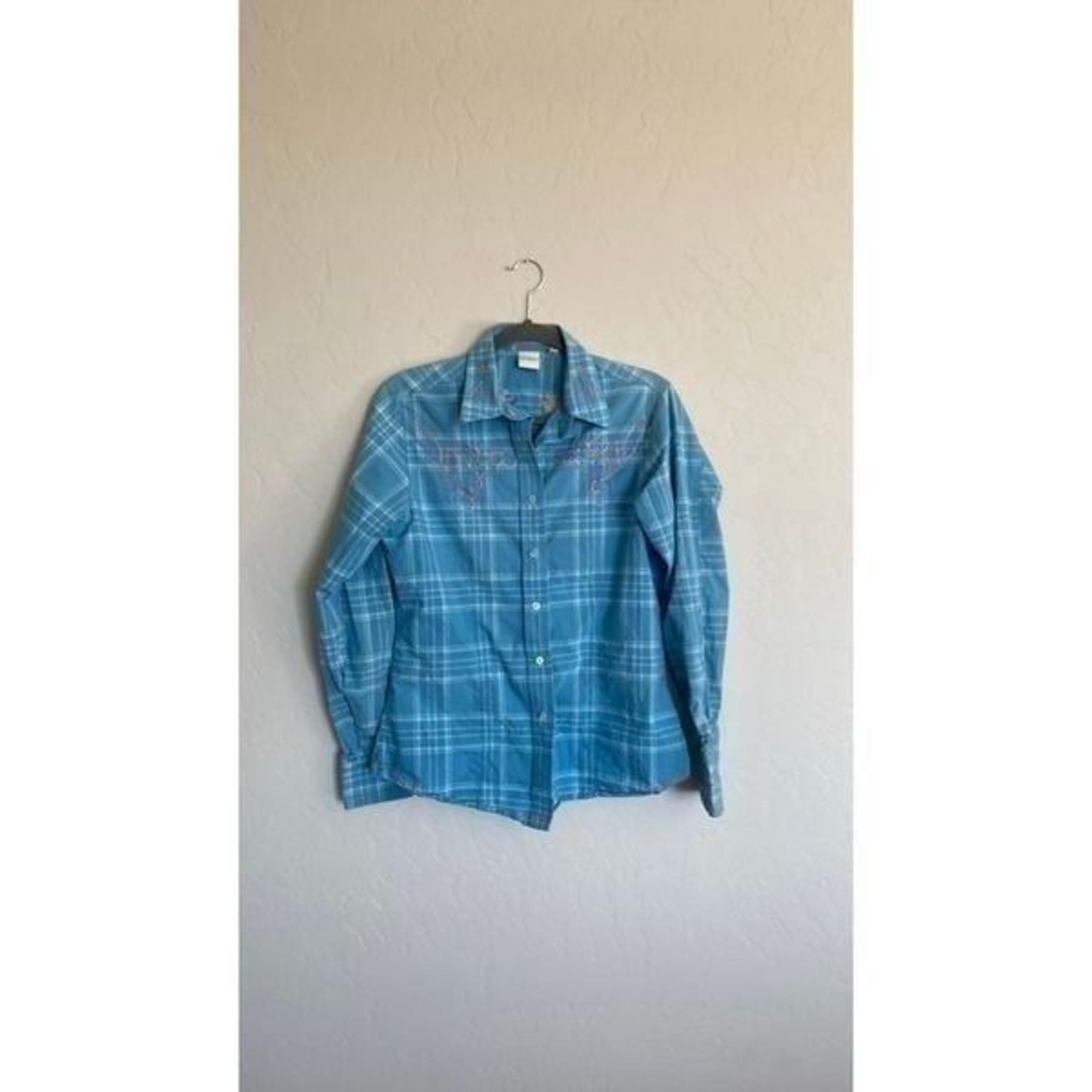 Plaid embroidered button shirt