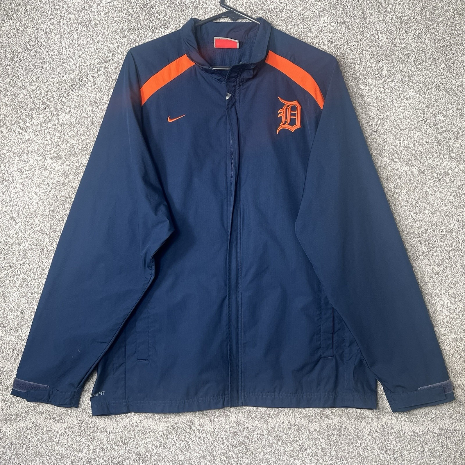 Nike Detroit Tigers Windbreaker Mens Large Blue Orange Team Tag Y2K MLB Baseball