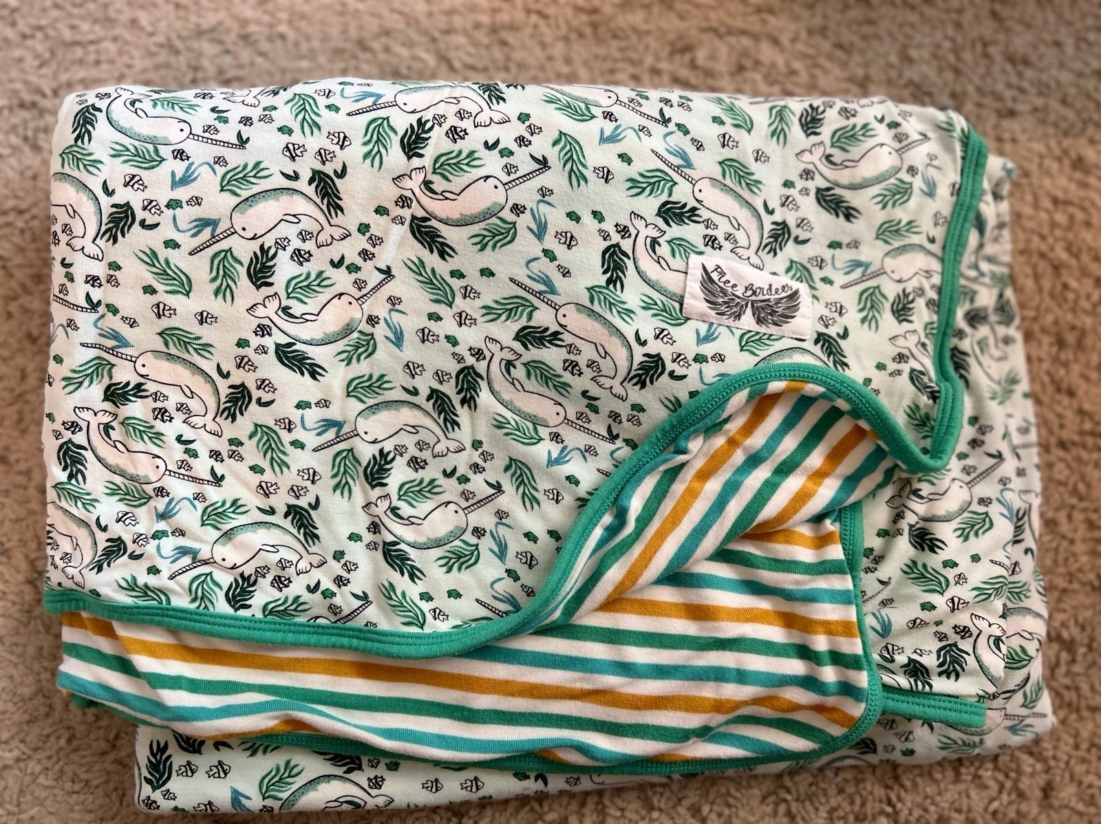 Free Birdees narwhals blanket