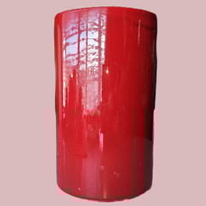 Vintage MCM Coronet Pottery USA / Hull Deep Red Cylinder Vase