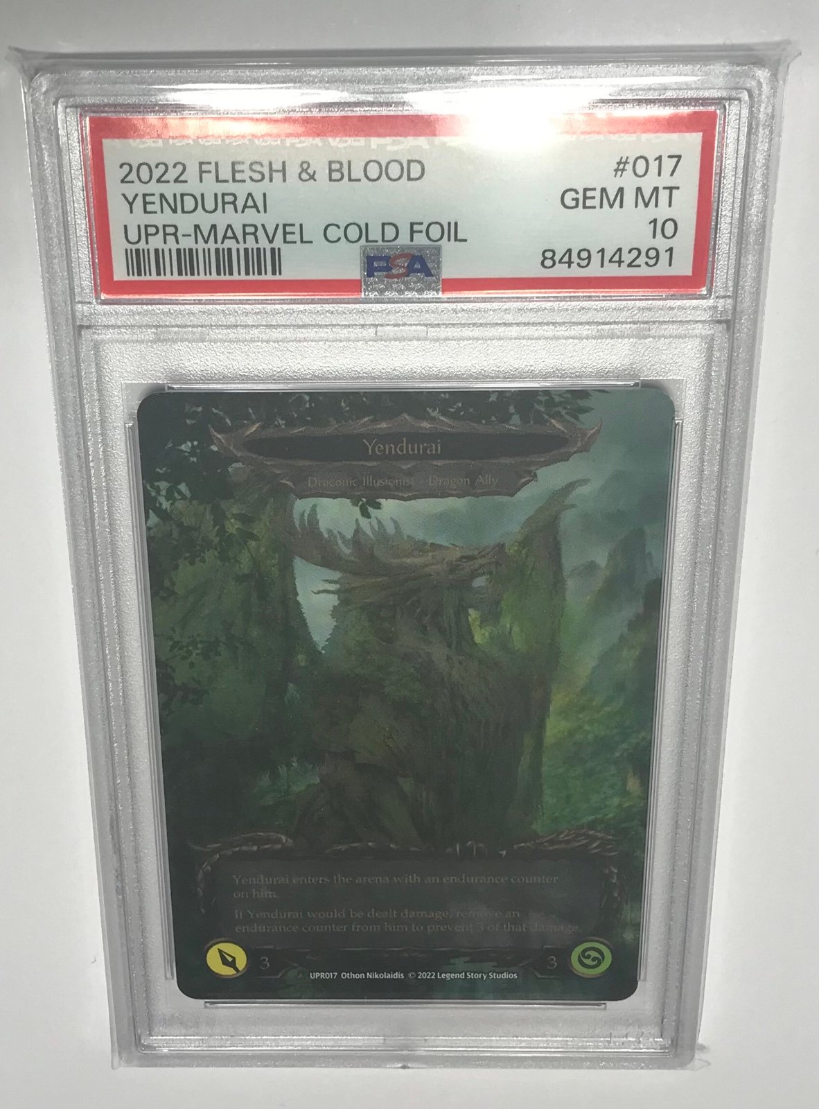 Invoke Yendurai Cold Foil Marvel PSA 10 Flesh and Blood FAB Uprising CF #017