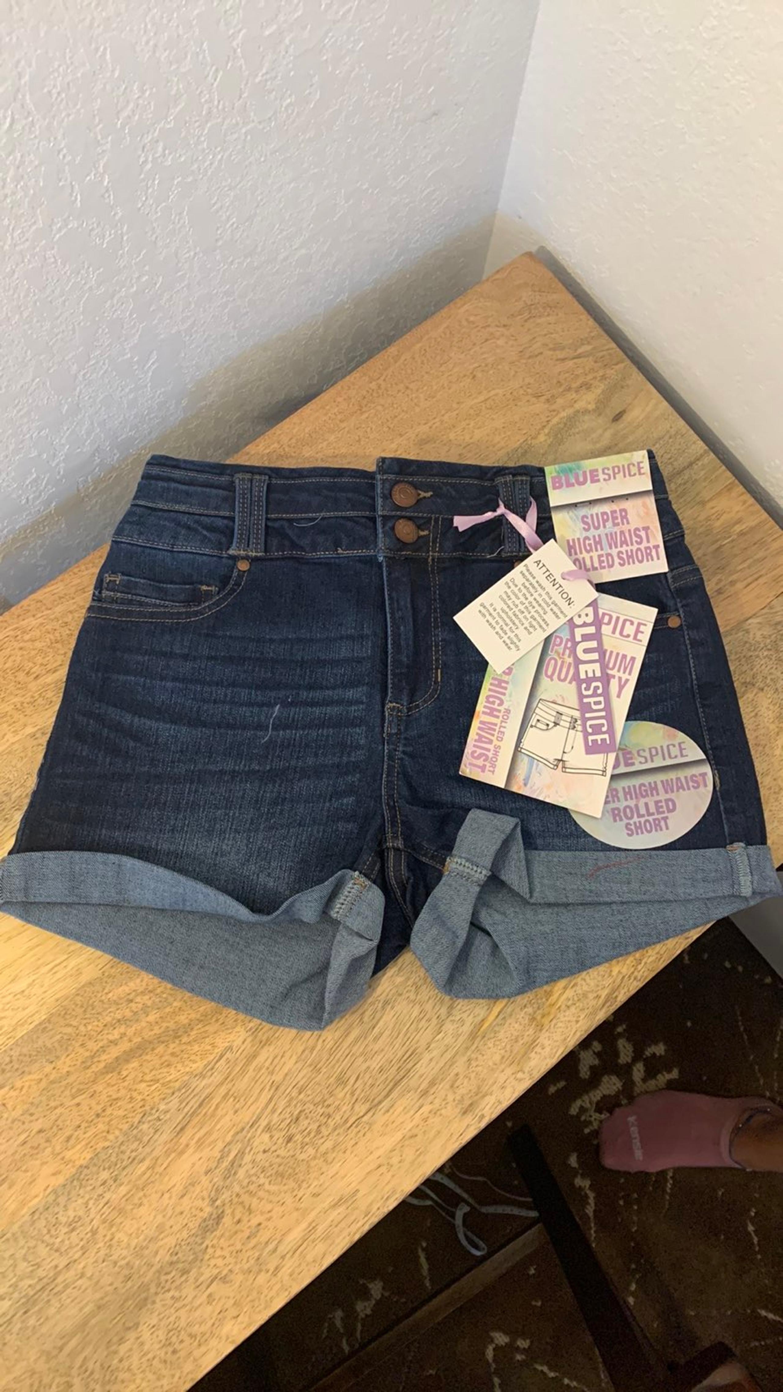 [ Blue Spice] Super High Waisted Jean Shorts.