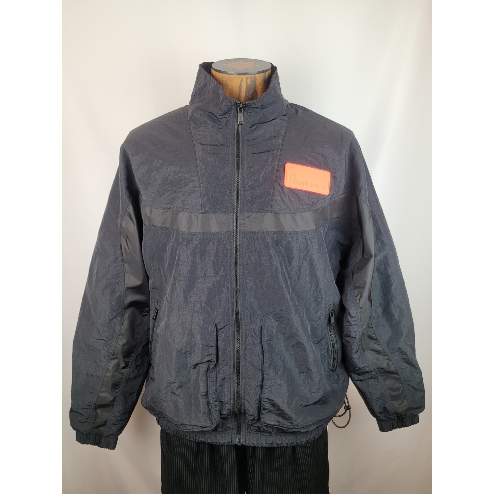 Nike Air Jordan 23 Engineered Mens Nylon Black Jacket Windbreaker Size L