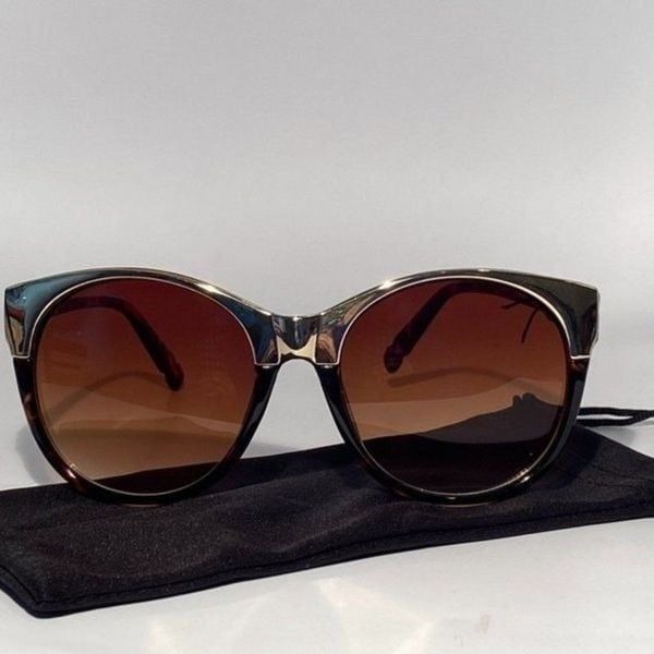 Eyebrow Sunglasses Oversized Silver Eyebrow Black Frame New