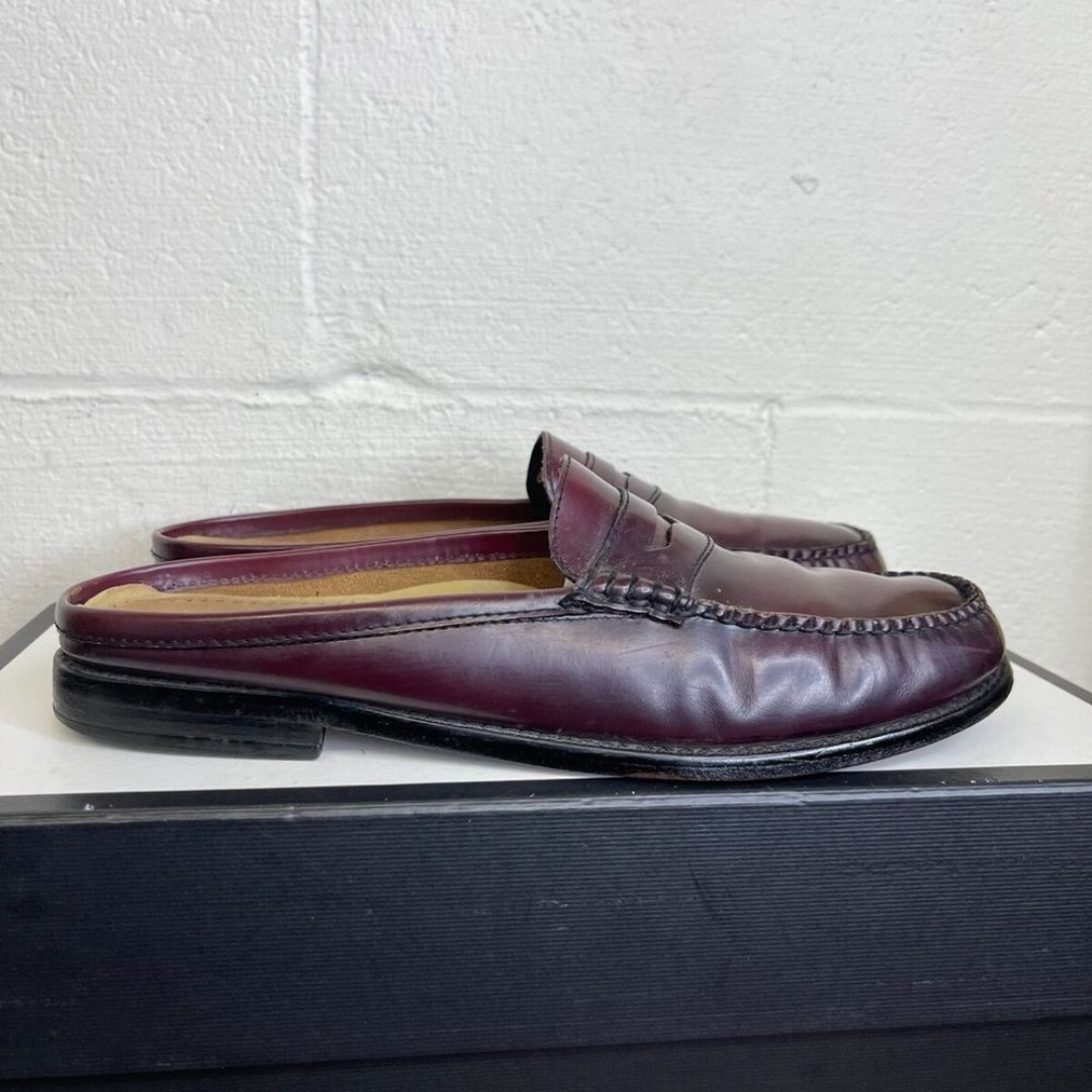 G.H. Bass Peggy Burgundy Leather Slip-On Loafers Size 7M