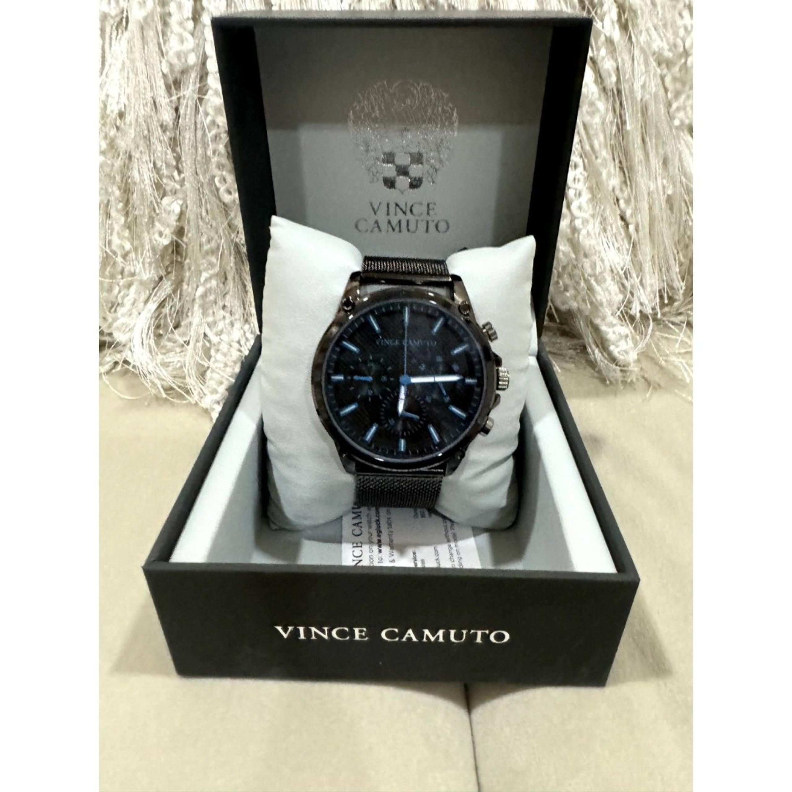 Vince Camuto Men's Black Mesh Watch New with Box
