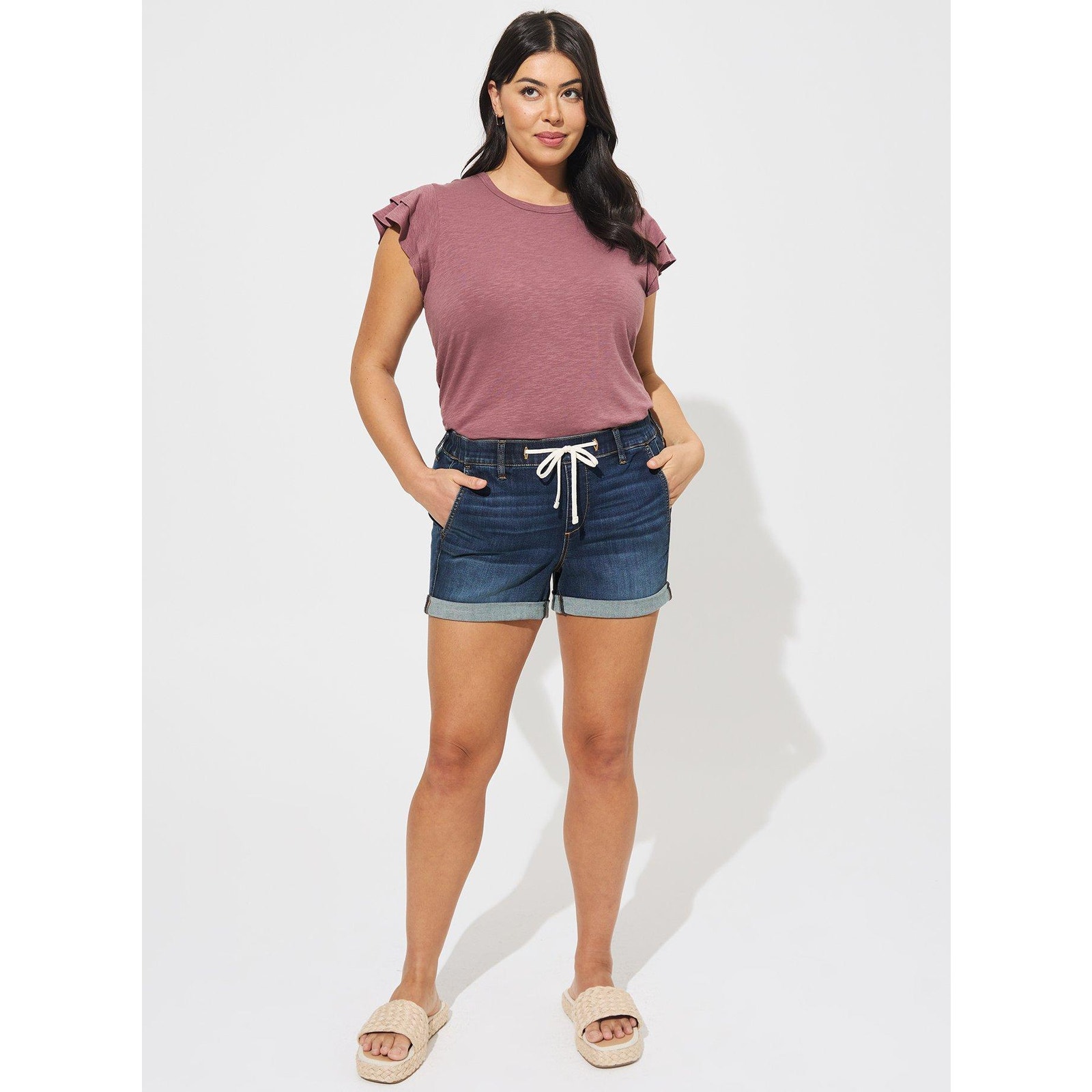 Torrid 3.5 Inch Pull On Weekend Super Soft Mid Rise Denim Shorts Size 2X