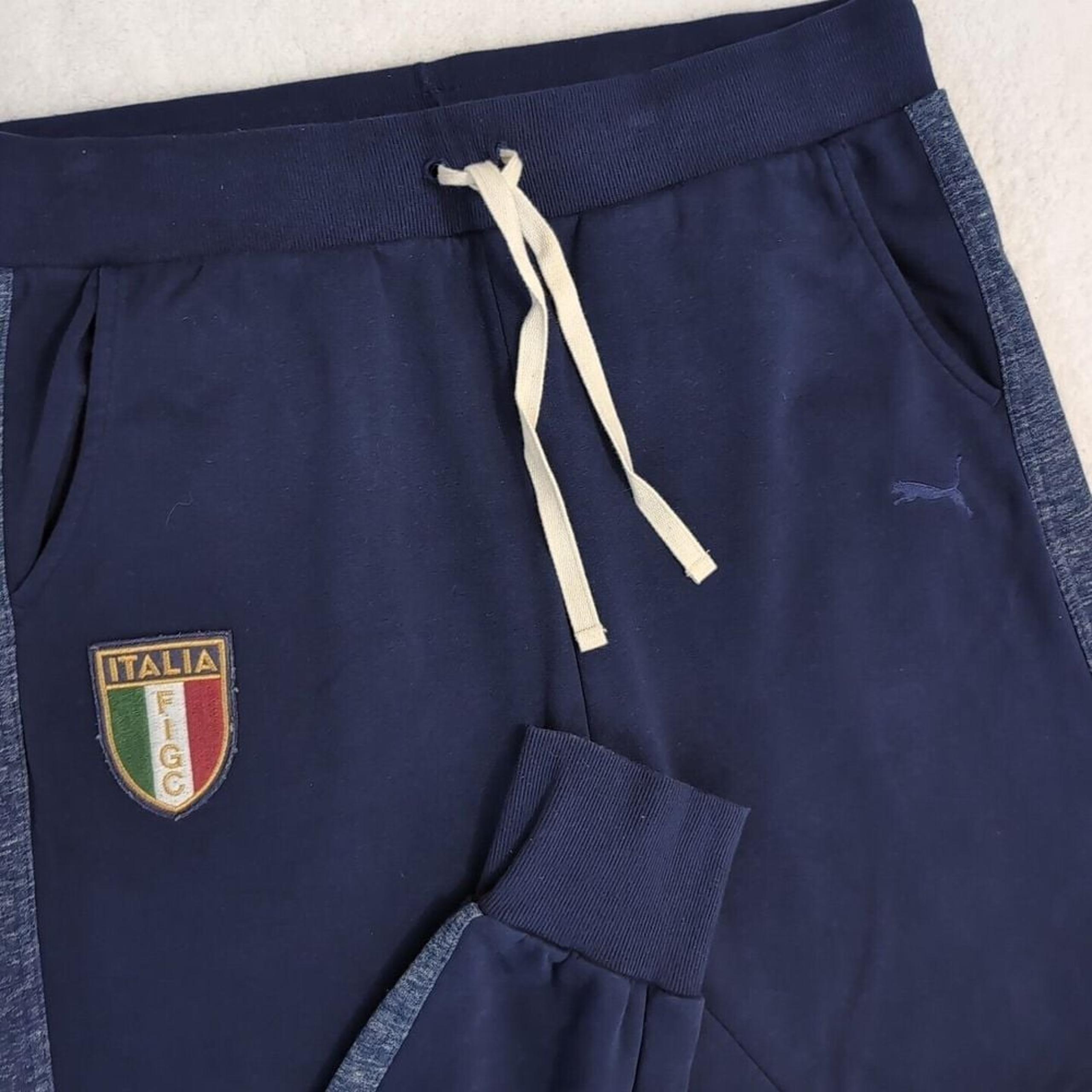 PUMA Italia FIGC Sweatpants Jogger Pants Men 2XL Navy Blue Soccer Sweats