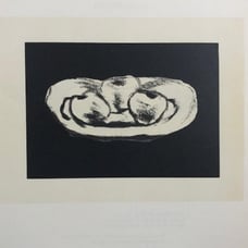 Braque Lithograph p71, Pommes sur fond n
