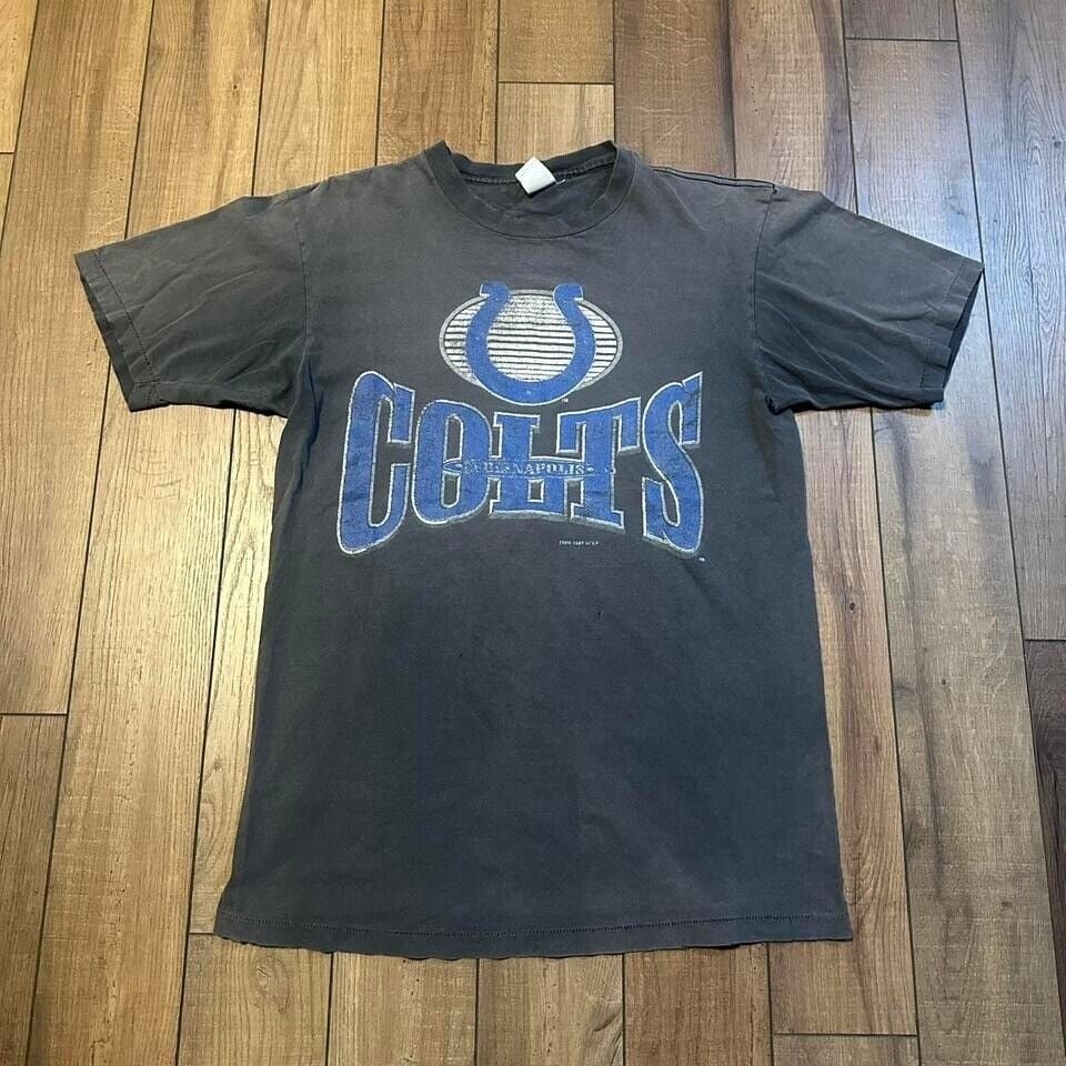 Vintage 1996 nfl Indianapolis colts faded black grey tee large tall