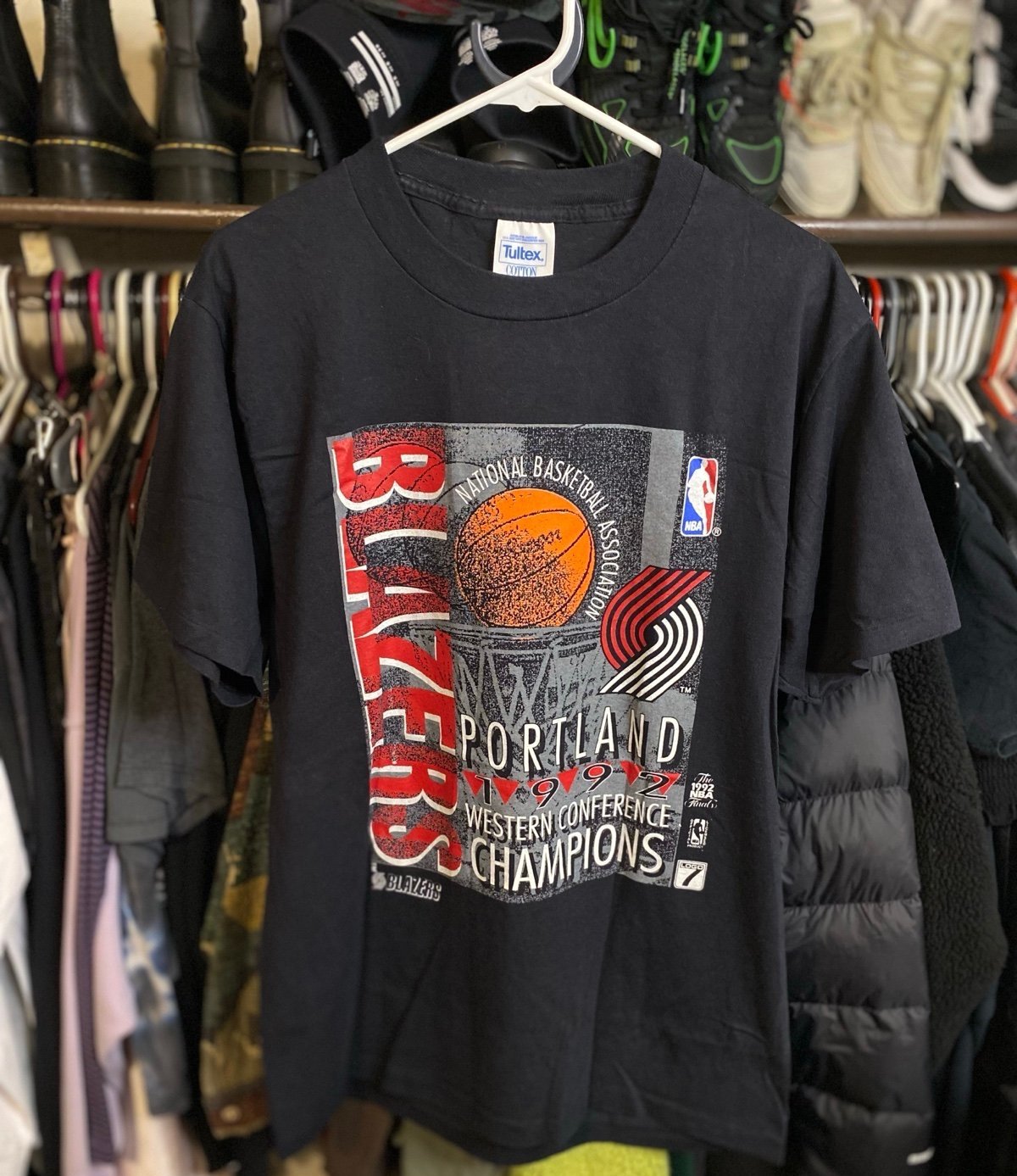 1992 Portland Trailblazers Western Conference Champions Tee Size L