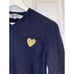 Comme des Garcons PLAY Navy Blue 100% Wool V-Neck Sweater Women's Small