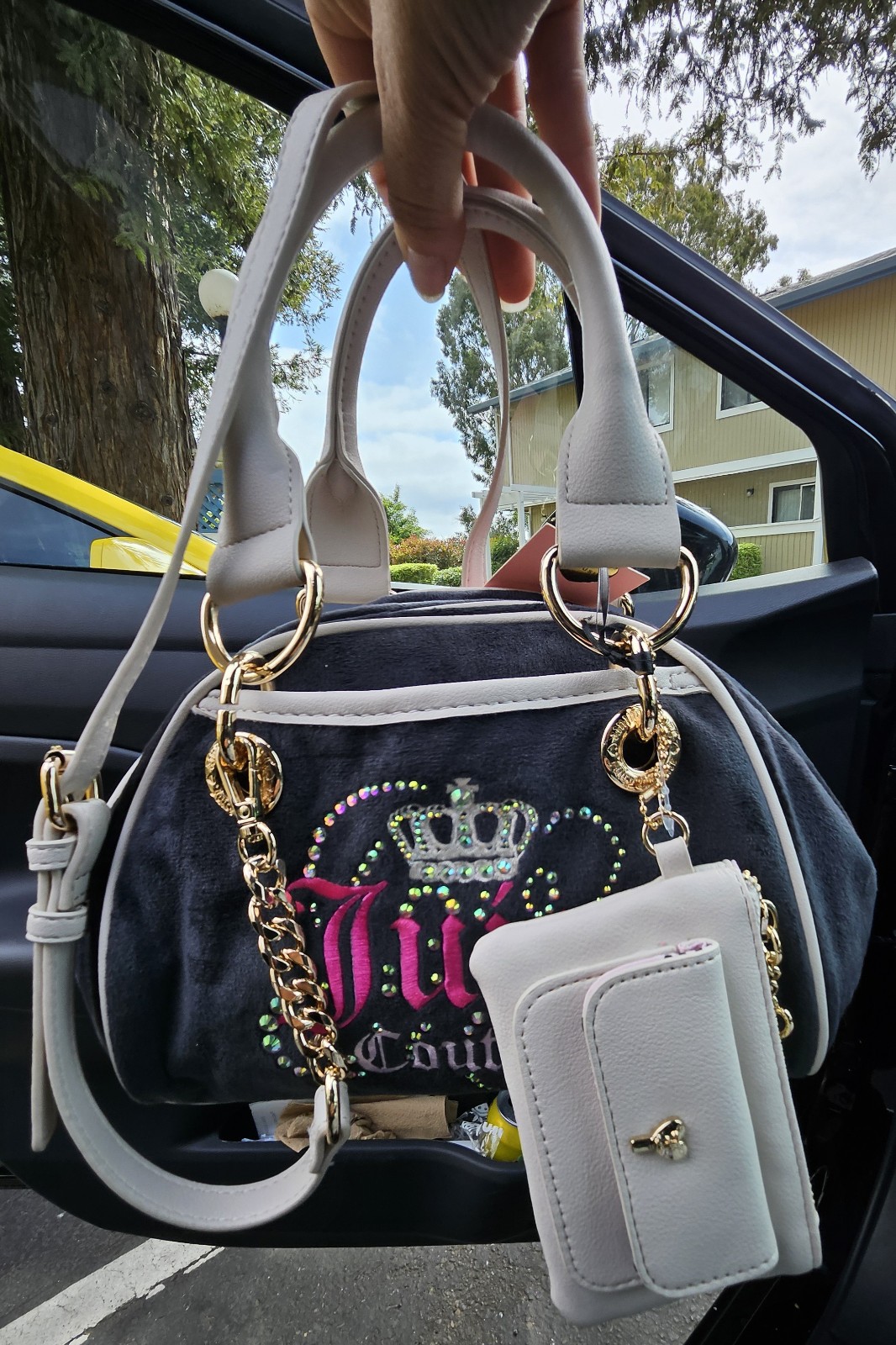 NEW VIRAL Juicy Couture Dreamy satchel black/pink/cream