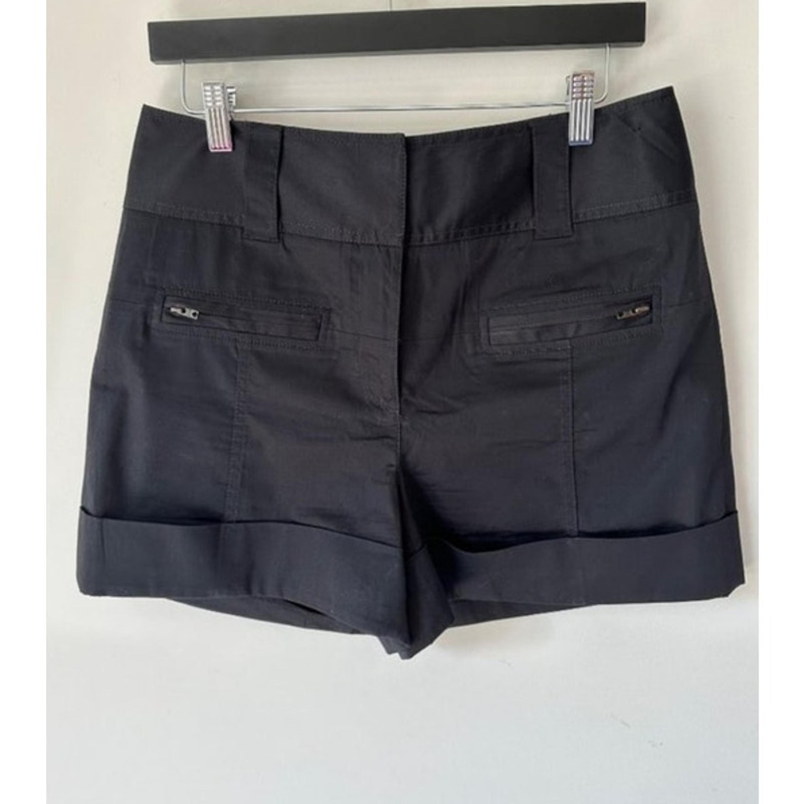 Diane Von Furstenberg Carrie High Waisted Dress Shorts Womens 4 Navy Blue DVF