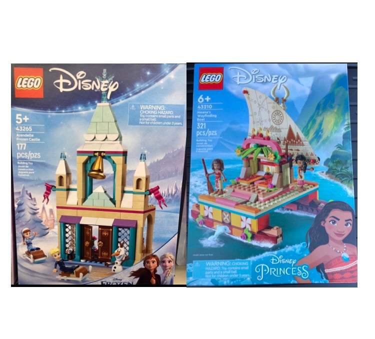LEGO Arendelle Frozen Castle 43265 & Lego  Moanas Wayfinding Boat 43210