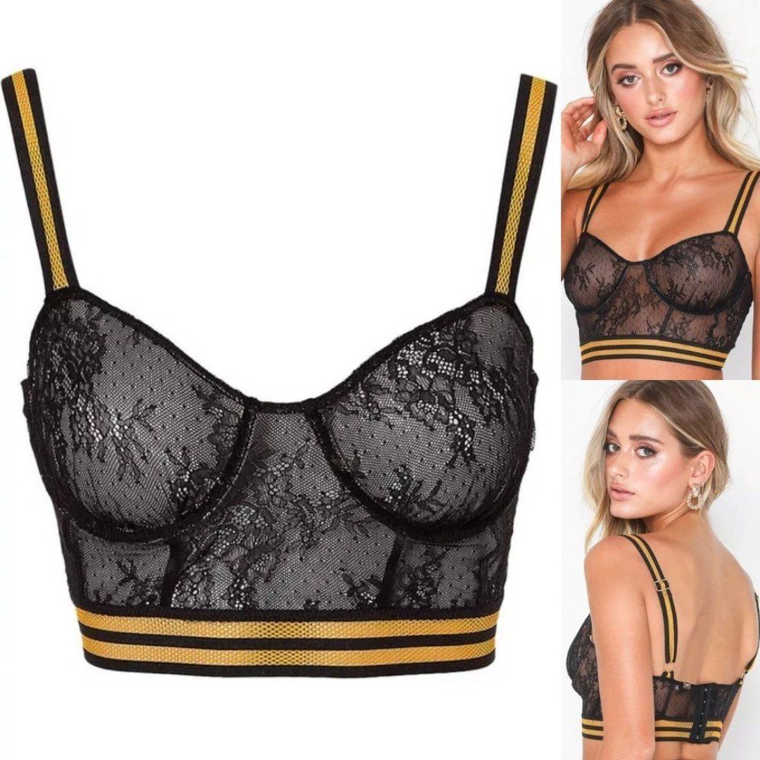 Free People FOR LOVE & LEMONS Skivvies Julienne Lace Bra Size Medium NWT