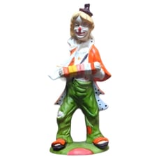 Vintage Emmit Kelly Jr Clown with Accordion Statue Porcelain Collectible Figure