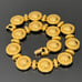 Vintage Unsigned Gold-tone Round Medallion Links 16” Chunky Statement Necklace