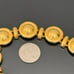 Vintage Unsigned Gold-tone Round Medallion Links 16” Chunky Statement Necklace