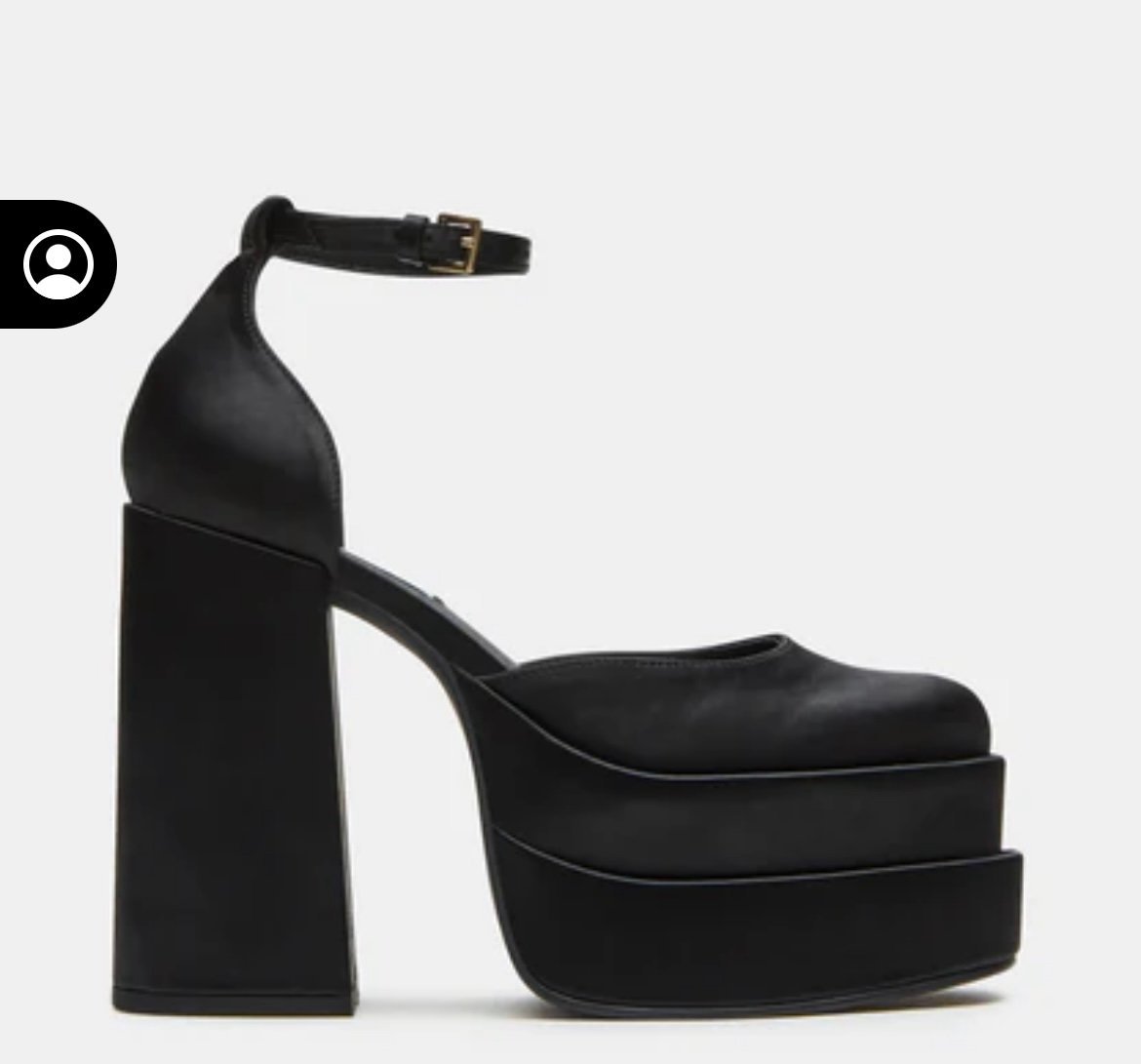 Steve Madden Charlize black satin heels