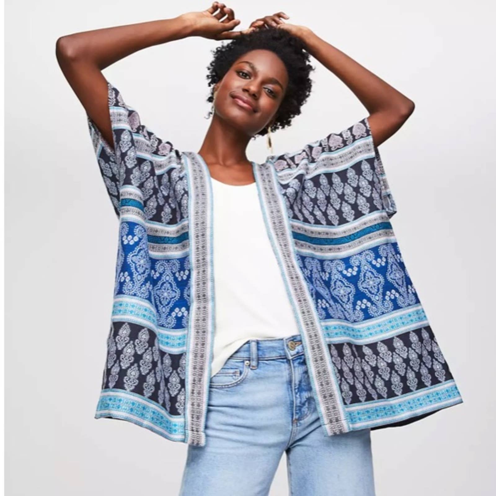 LOFT Paisley Cardigan Sweaters Mercari
