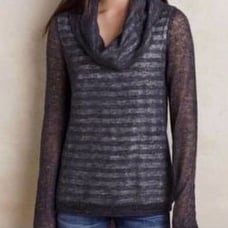 Anthro Moth Gray Cowl Neck Sweater