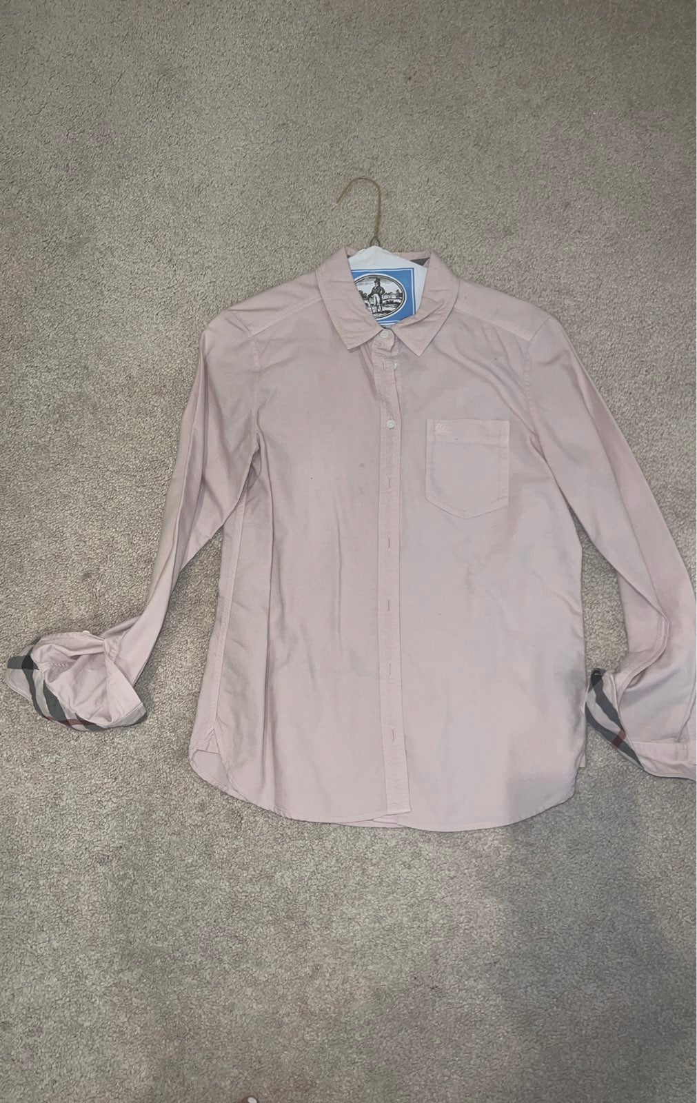 Pink Burberry Button Down Shirt