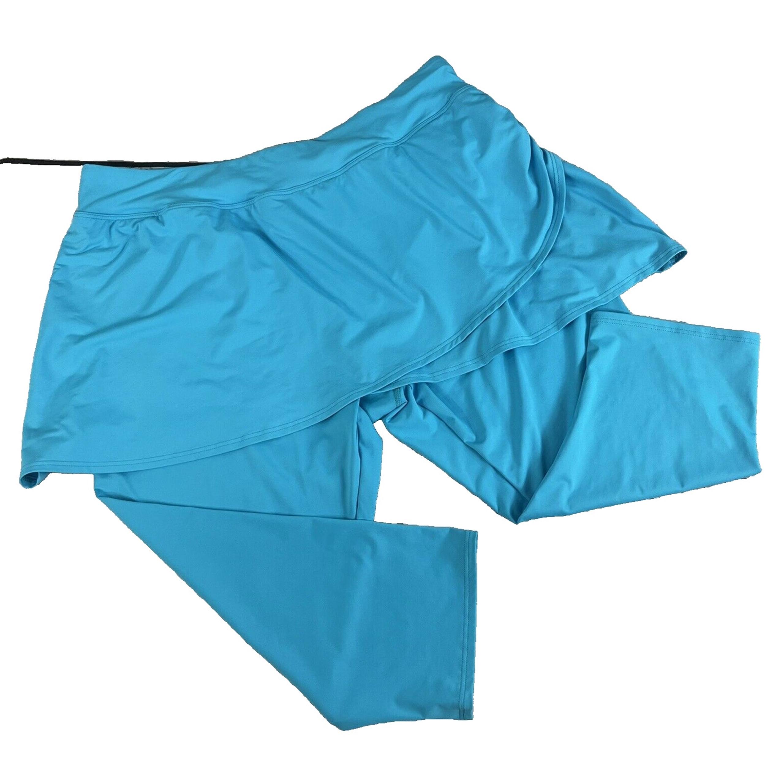 LANDS' END Athletic SWIM Blue Skort Skirt w Leggings size 2X 20W-22W Xtra Life