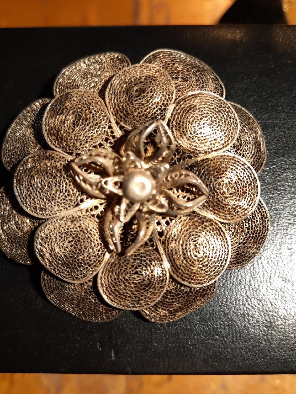 Victorian Floral Sterling Brooch