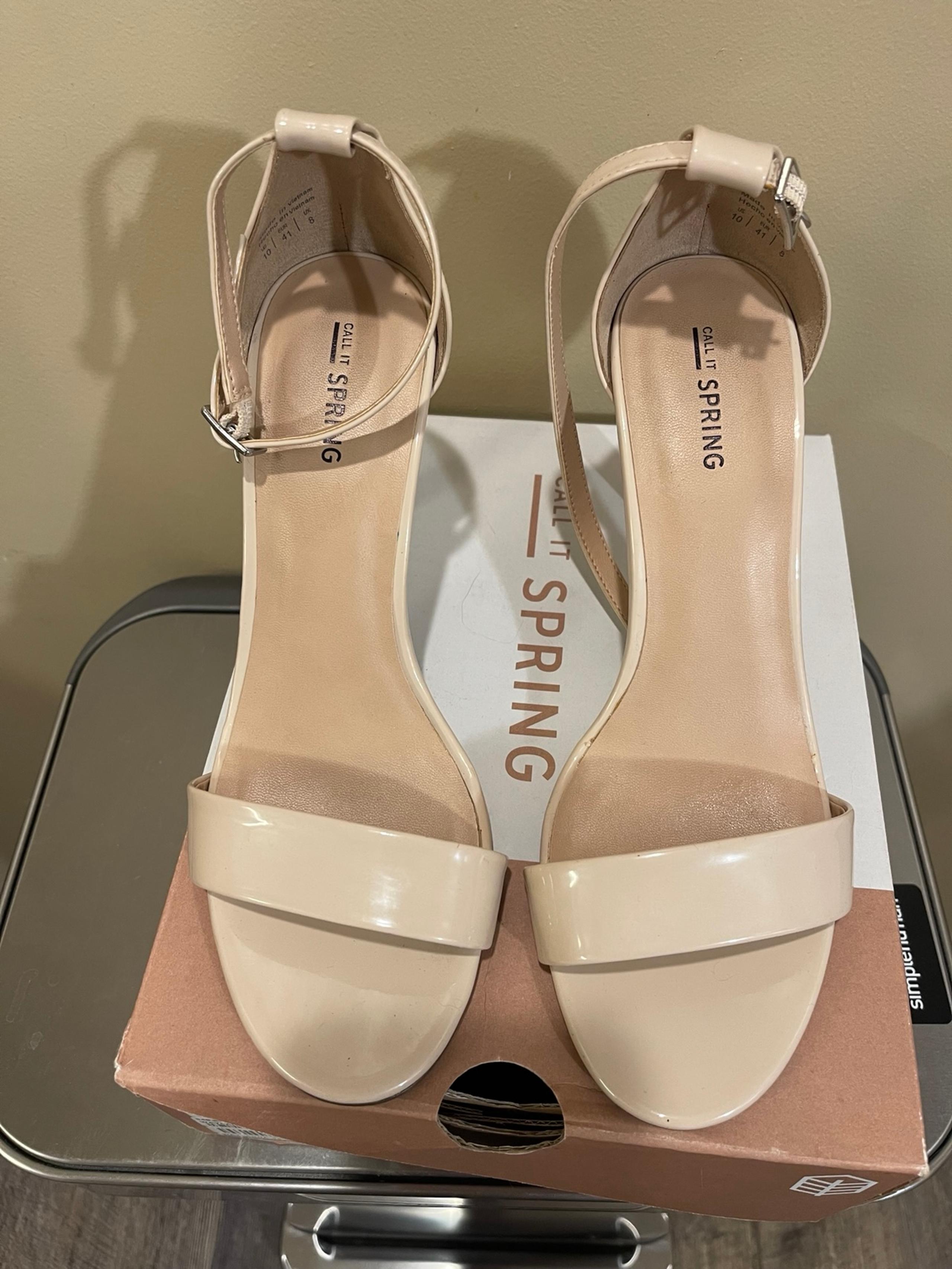 Call It Spring Women's Heels Beige, ankle strap, Size 10