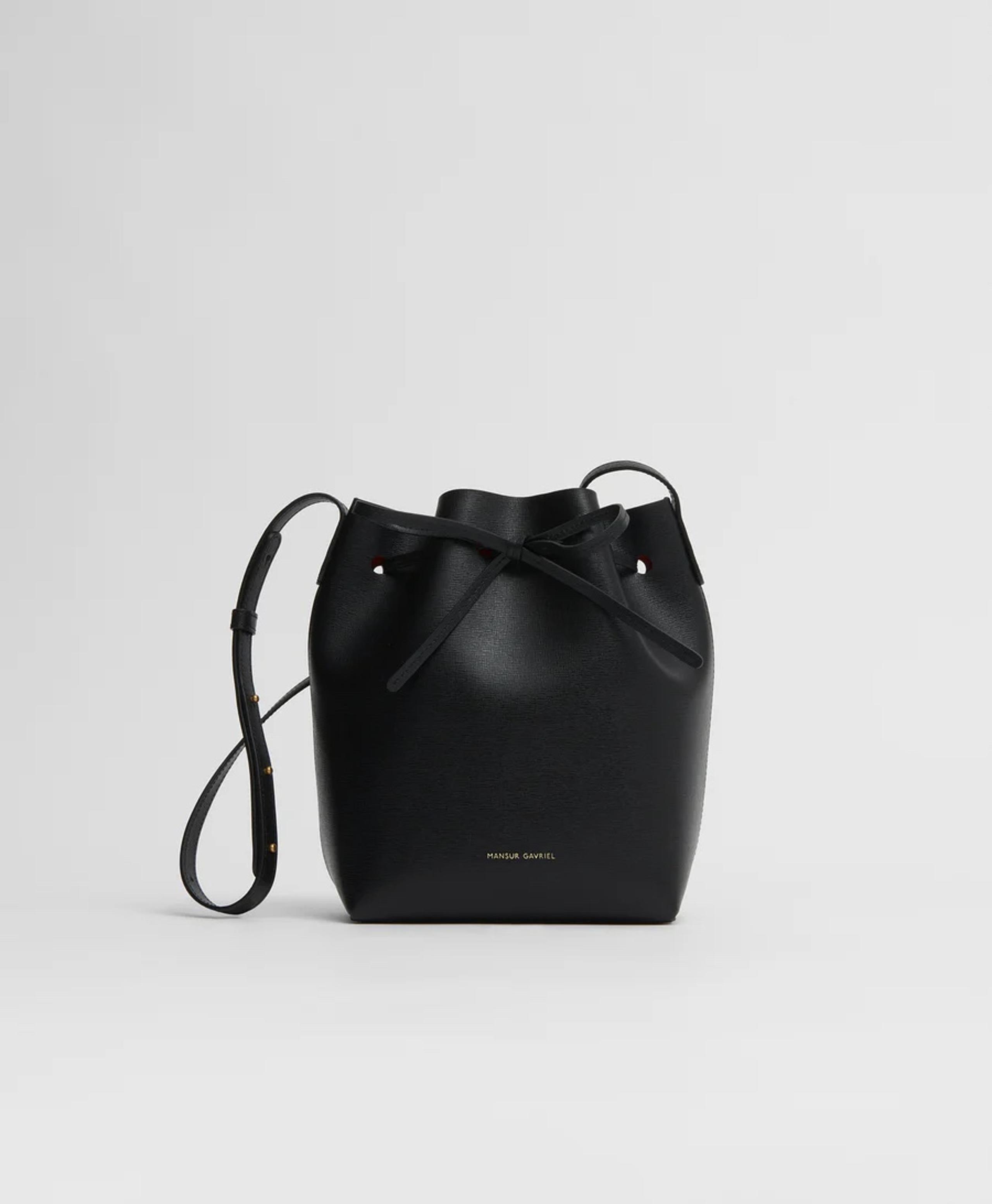 Mansur Graviel Mini Bucket Bag in Black