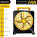 10 Rechargeable Battery Operated Fan - Portable for Emergencies - Orange