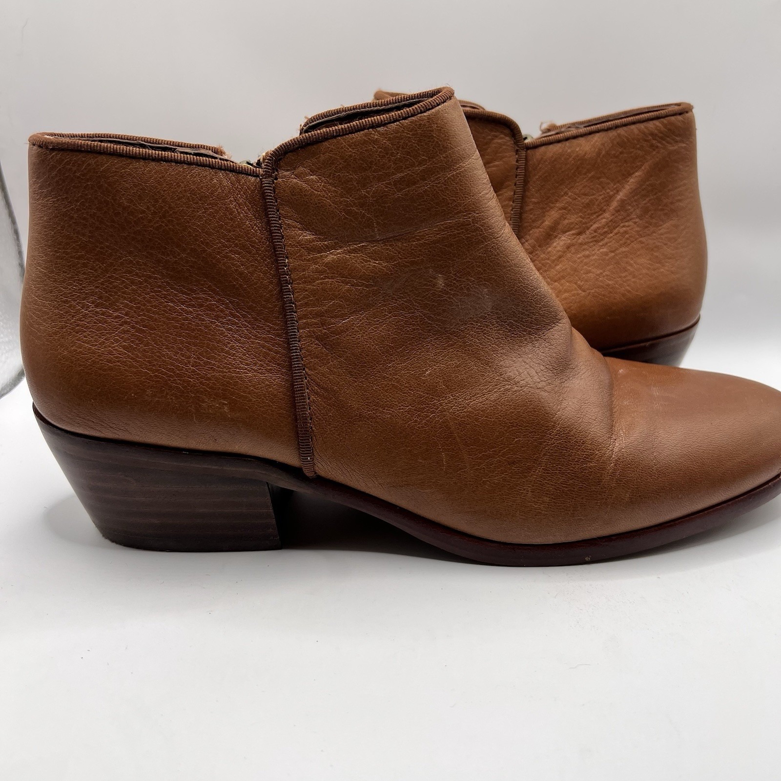 Sam Edelman Brown Leather Petty Ankle Booties Size 8.5