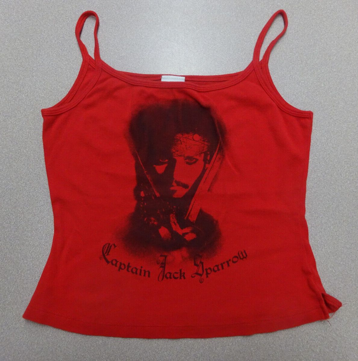 Disney Captain Jack Sparrow Red Tank Top Size Med. see measurements
